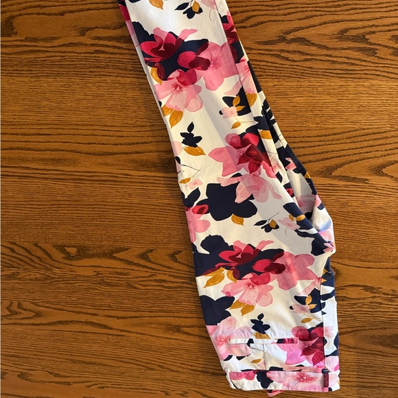 Old Navy Floral Ankle Pants - Pink, Navy, and Gold - Picture 2 of 6